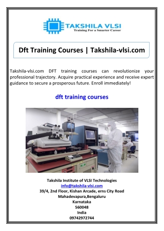 Dft Training Courses Takshila-vlsi.com