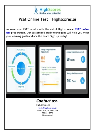 Psat Online Test | Highscores.ai