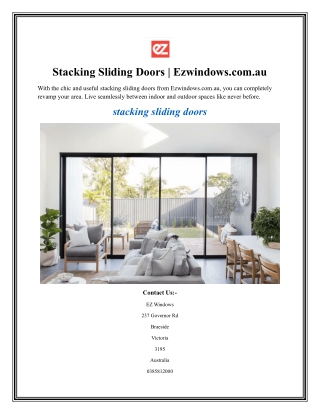 Stacking Sliding Doors Ezwindows.com.au