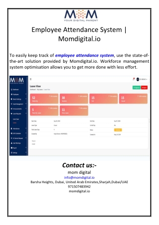 Employee Attendance System | Momdigital.io
