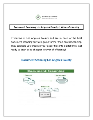 Document Scanning Los Angeles County | Access Scanning