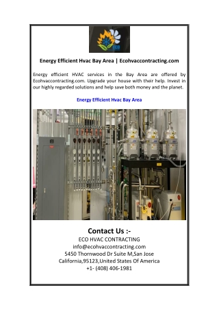 Energy Efficient Hvac Bay Area  Ecohvaccontracting.com