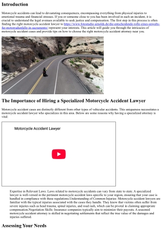 Navigating Motorcycle Accident Cases: How to Choose the Right Lawyer Near You