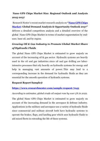 nano gps chips market size regional outlook
