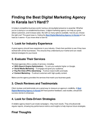 Best Digital Marketing Agency in Kerala