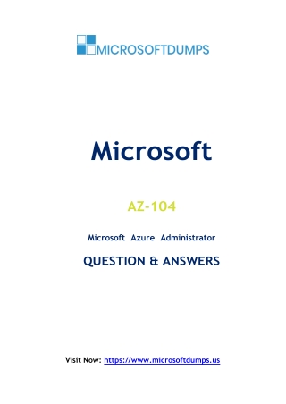 Uncover the Strength of AZ-104 Exam Dumps for Microsoft Certification Success