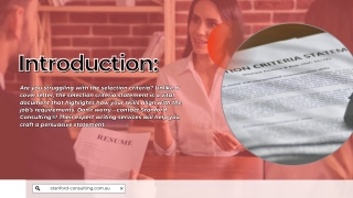 Selection Criteria Writing Services| Stanford Consulting®| Professional Selectio
