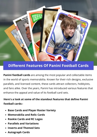 different features of panini football cards