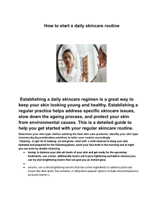 how to start a daily skincare routine