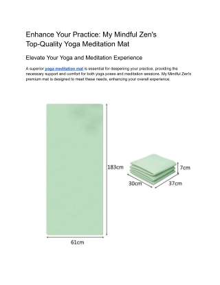Enhance Your Practice_ My Mindful Zen's Top-Quality Yoga Meditation Mat