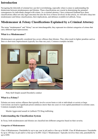 Misdemeanor & Felony Classifications Explained by a Criminal Attorney