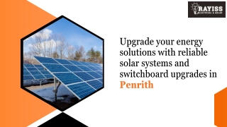 Upgrade your energy solutions with reliable solar systems and switchboard upgrades in Penrith