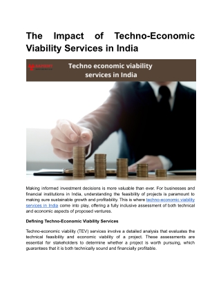 The Impact of Techno-Economic Viability Services in India - Google Docs