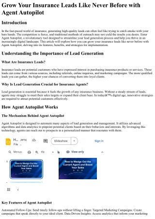 Grow Your Insurance Leads Like Never Before with Agent Autopilot