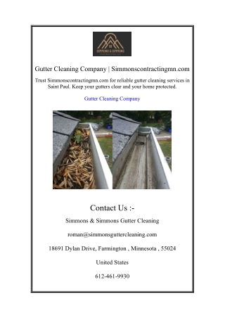 Gutter Cleaning Company | Simmonscontractingmn.com