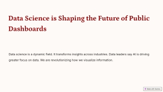 Data Science is Shaping the Future of Public Dashboards