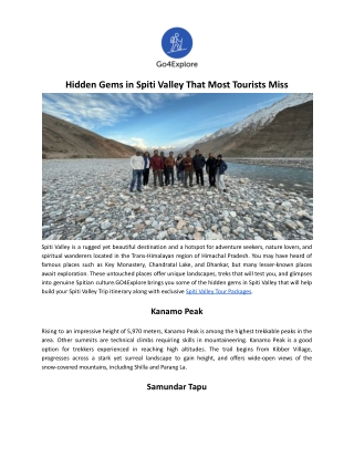 hidden gems in spiti valley that most tourists