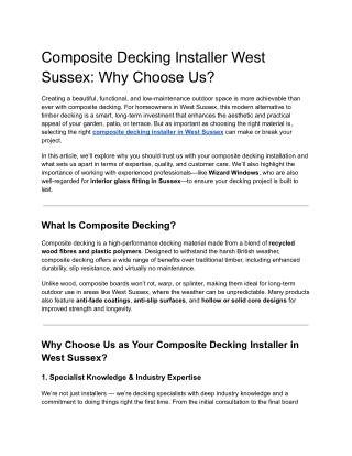 composite decking installer west sussex