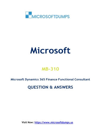 Uncover the Power of MB-310 Exam Dumps for Microsoft Certification Success