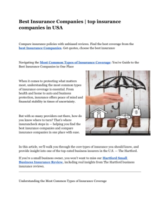 Best Insurance Companies | top insurance companies in USA