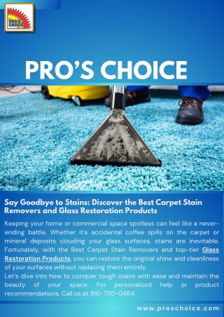 Say Goodbye to Stains Discover the Best Carpet Stain Removers and Glass Restoration Products