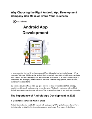 why choosing the right android app development