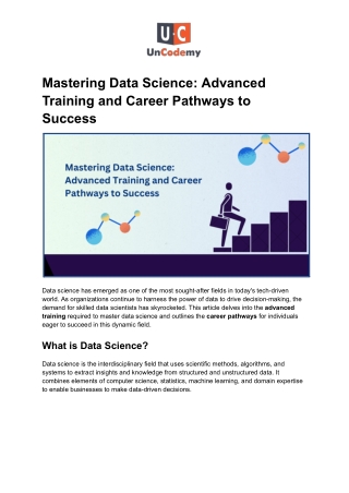 Mastering Data Science_ Advanced Training and Career Pathways to Success