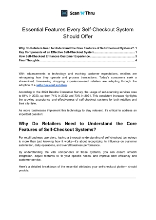 Essential Features Every Self-Checkout System Should Offer