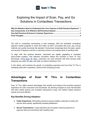 exploring the impact of scan pay and go solutions