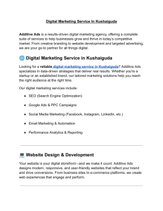 Digital Marketing Service In Kushaiguda