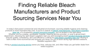 Finding Reliable Bleach Manufacturers and Product Sourcing Services Near You (1)