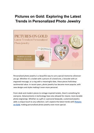 Memory Meets Style Custom Photo Jewelry Trends