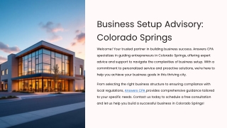 Business Formation Help in Colorado Springs – Trusted CPA Advisory