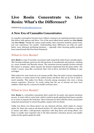 live rosin concentrate vs live resin what