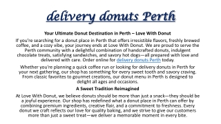 delivery donuts Perth