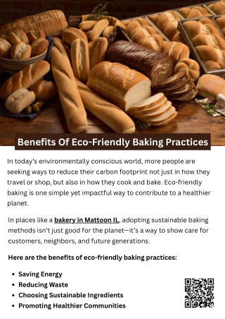 Benefits Of Eco-Friendly Baking Practices