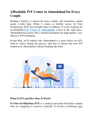 Affordable IVF Center in Ahmedabad for Every Couple