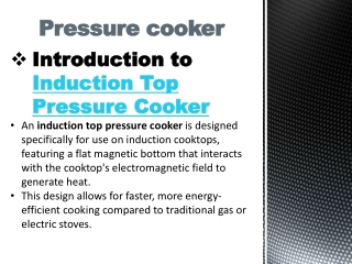 induction Modern Cooking with Induction Top Pressure Cooktop pressure cooker ppt