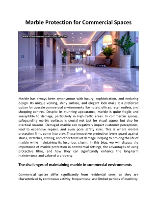 Marble Protection For Commercial Spaces