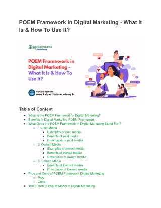 POEM Framework in Digital Marketing: A Complete Guide