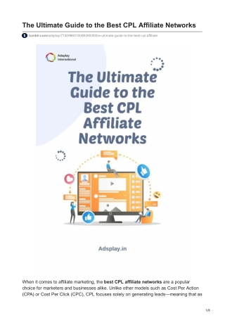 The Ultimate Guide to the Best CPL Affiliate Networks
