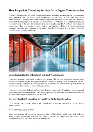 How PeopleSoft Consulting Services Drive Digital Transformation