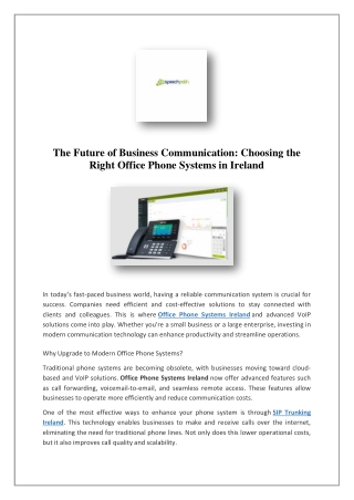 Office Phone Systems Ireland | Speechpath