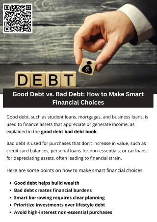 Good Debt vs. Bad Debt How to Make Smart Financial Choices