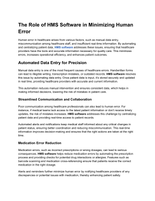 The Role of HMS Software in Minimizing Human Error