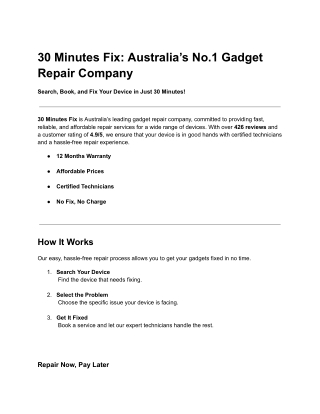 30 Minutes Fix: Your Trusted Gadget Repair Service in Australia