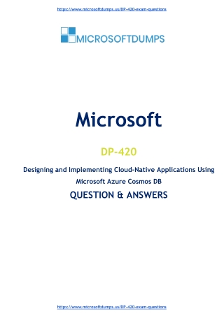DP-420 Exam Dumps: Ways DP-420 Exam Dumps Improved My Microsoft Certification Jo