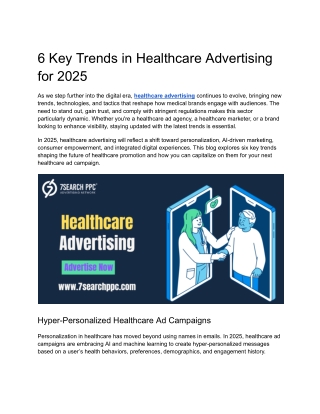 6 Key Trends in Healthcare Advertising for 2025