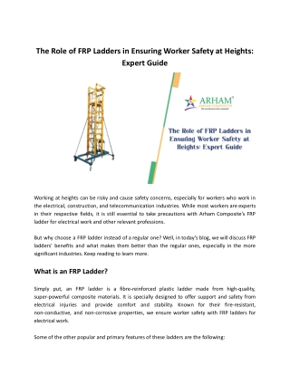 The Role of FRP Ladders in Ensuring Worker Safety at Heights_ Expert Guide