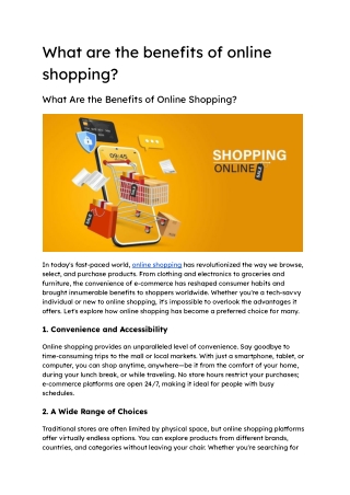 What are the benefits of online shopping
